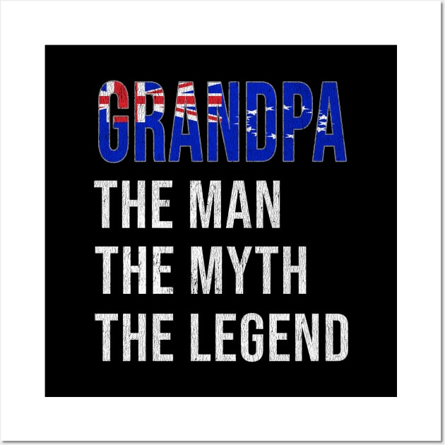 Grand Father Cook Islander Grandpa The Man The Myth The Legend - Gift for Cook Islander Dad With Roots From  Cook Islands Wall Art by Country Flags